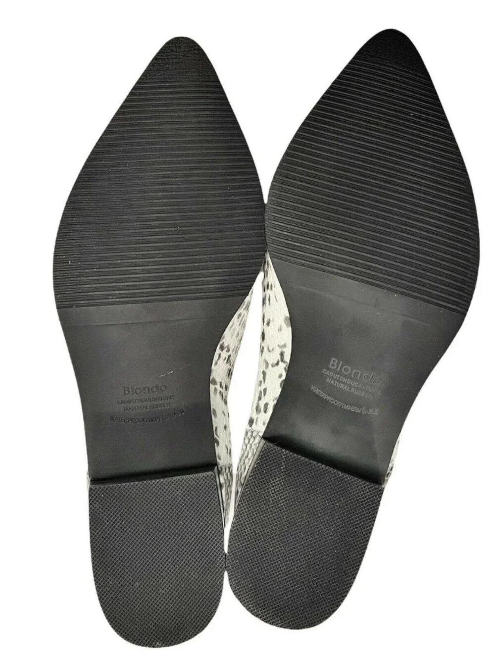 BLONDO Emelia Ankle Black White Snakeskin Waterproof Chelsea Ankle Boots 7.5M